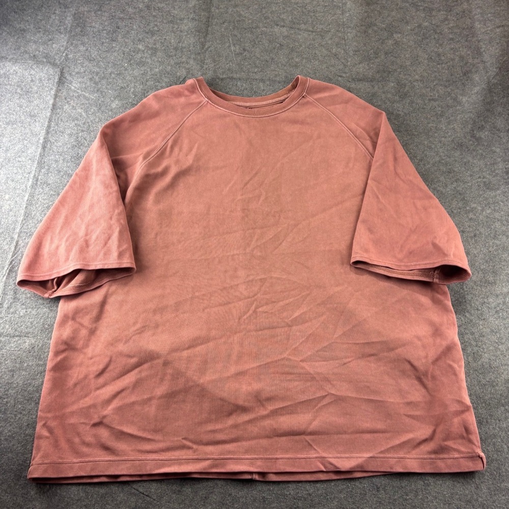 We The Free Free People Oversized Short Sleeve Sweatshirt Heavyweight Womens L